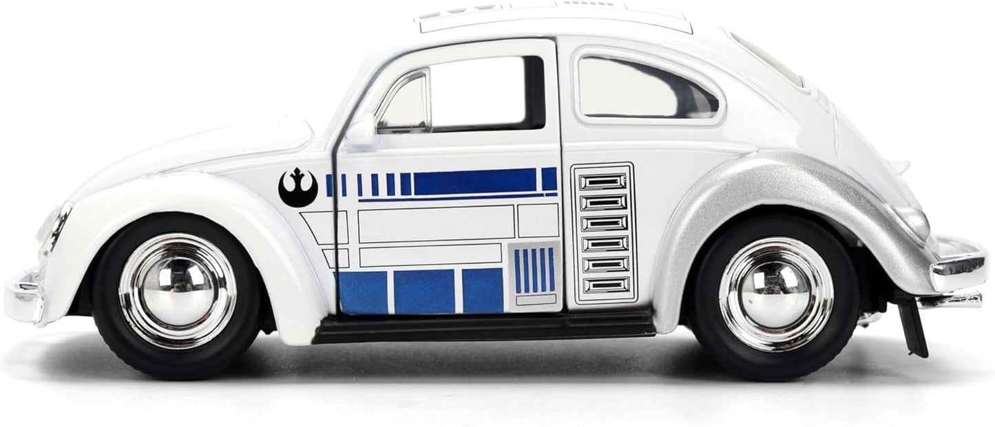 Jada Star Wars R2-D2 1959 Volkswagen Beetle Die-Cast Car 1:32 Scale Vehicle – Hollywood Rides Toys