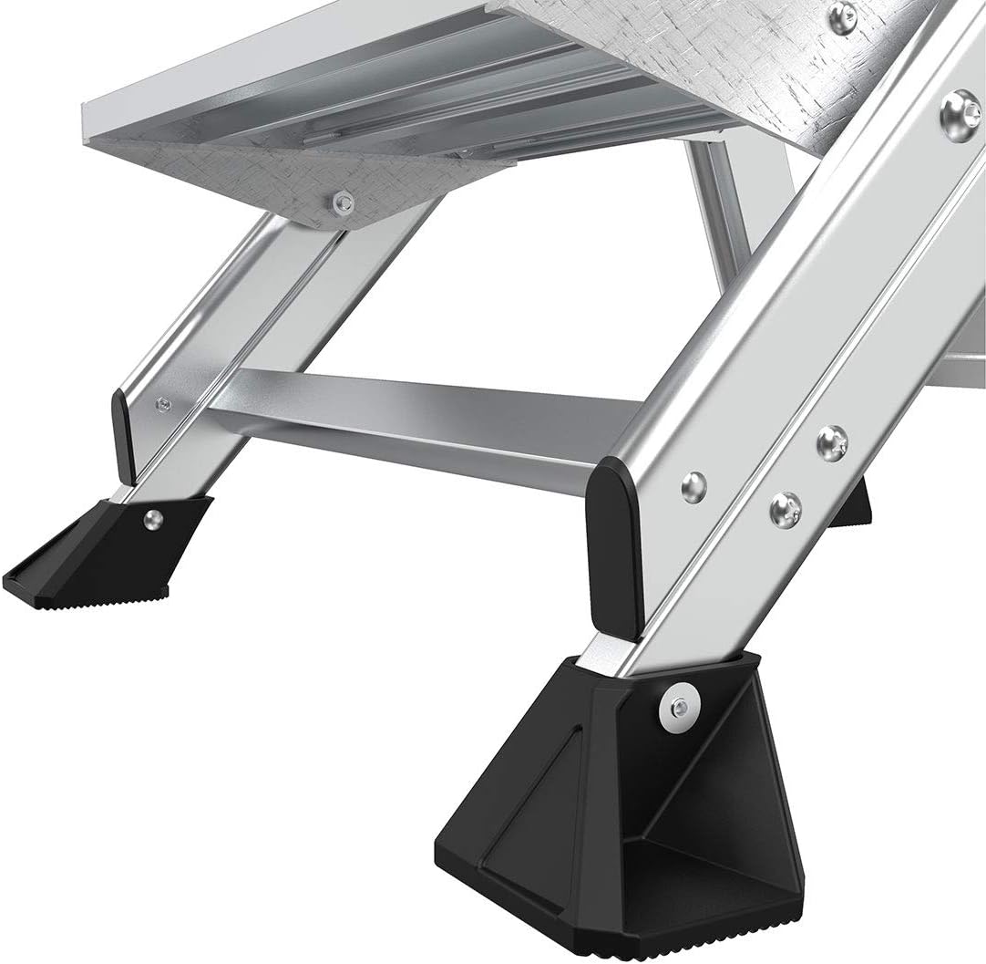 Little Giant Ladders, Jumbo Step, 2-Step, 2 foot, Step Stool, Aluminum, Type 1AA, 375 lbs weight rating, (11902), Silver