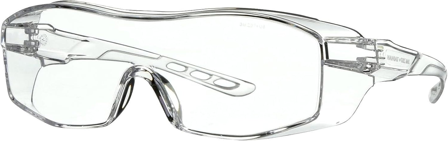3M Eyeglass Protectors, High-Impact-Resistant Lenses, Blocks 99.9% of UV, Designed To Be Worn Over Prescription Glasses, Anti-Scratch Lenses, Clear Lenses, 1 Pack Safety Glasses (47030H1-DC)