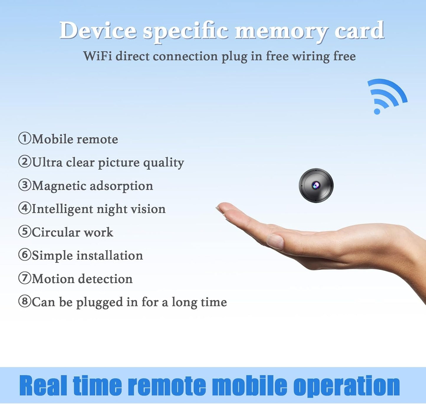 Only 0.9 inch Hidden Camera with Audio/Video Mini Small Spy Cameras Home Indoor Use Night Vision Baby Motion Detection Monitor Wireless Outdoor Nanny espias ocultas WiFi Secret Security