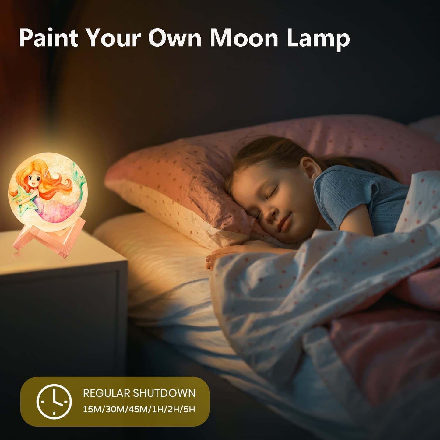 HOLA Paint Your Own Moon Lamp Kit, 2025 Updated USB Rechargeable, DIY Arts Supplies and Crafts Kit, Easter Gifts for Kids Girls Boys Teens, Ages 6 7 8 9 10 11 12 13 14 15 16 Year Old Birthday
