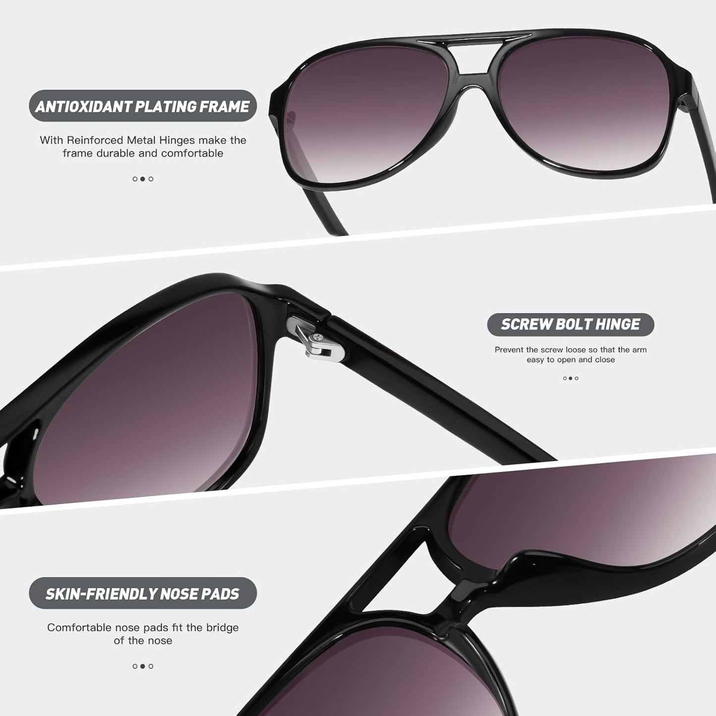 YDAOWKN Retro Aviator Sunglasses for Women Mens Large Frame Classic Vintage 70s Sun Glasses Aviators