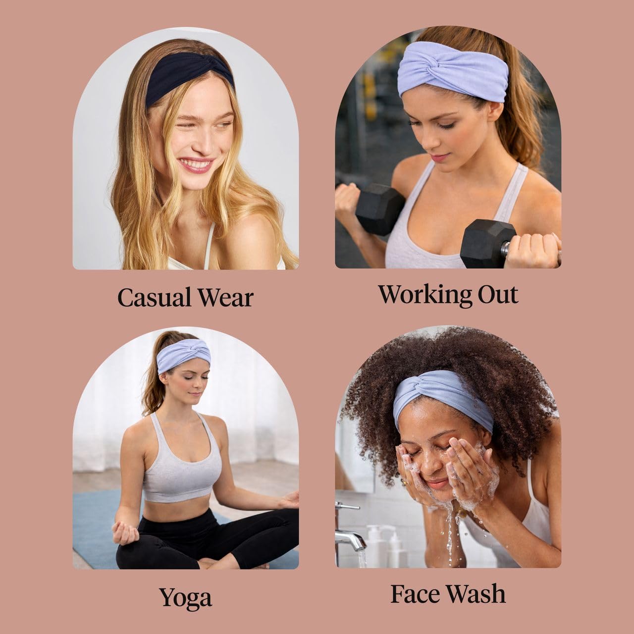 Kitsch Wide Headbands for Women Non Slip - Running Headbands for Girls, Ideal for Working Out, Yoga, Gym, or Lounging | Stretchy Head Bands | Fashion Hair Accessories - Garden Bouquet, 2pcs