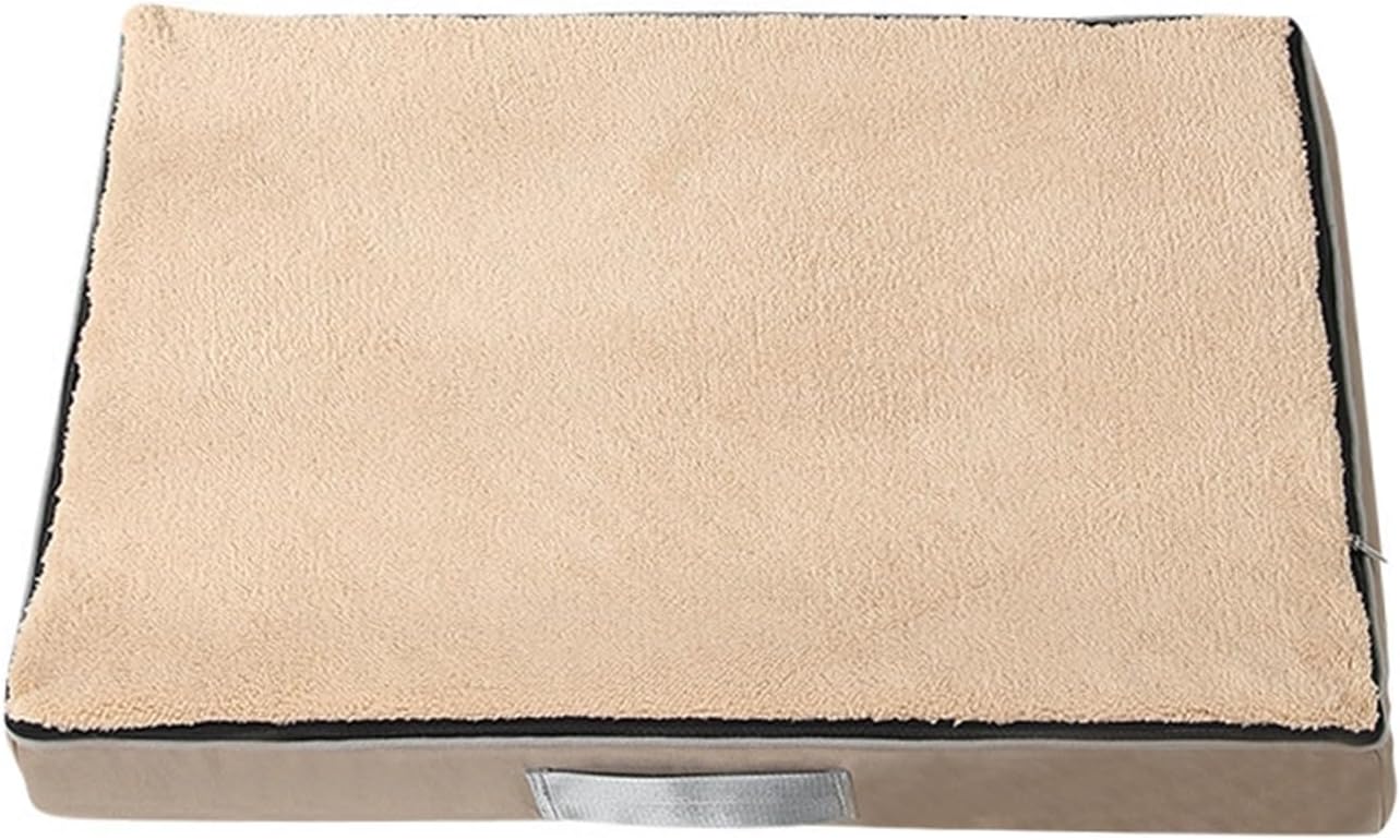 Memory Foam pet mat Dog Bed nest Teddy Golden Retriever Autumn and Winter Fully Removable and Washable cat(Khaki,50X40X10CM)