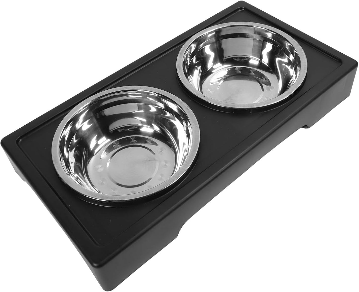 Pilipane Elevated Dog Bowls Prevent Slip Height Adjustable Raised Dog Bowl Stand with 2 Stainless Steel Food Bowls for Dogs Cats