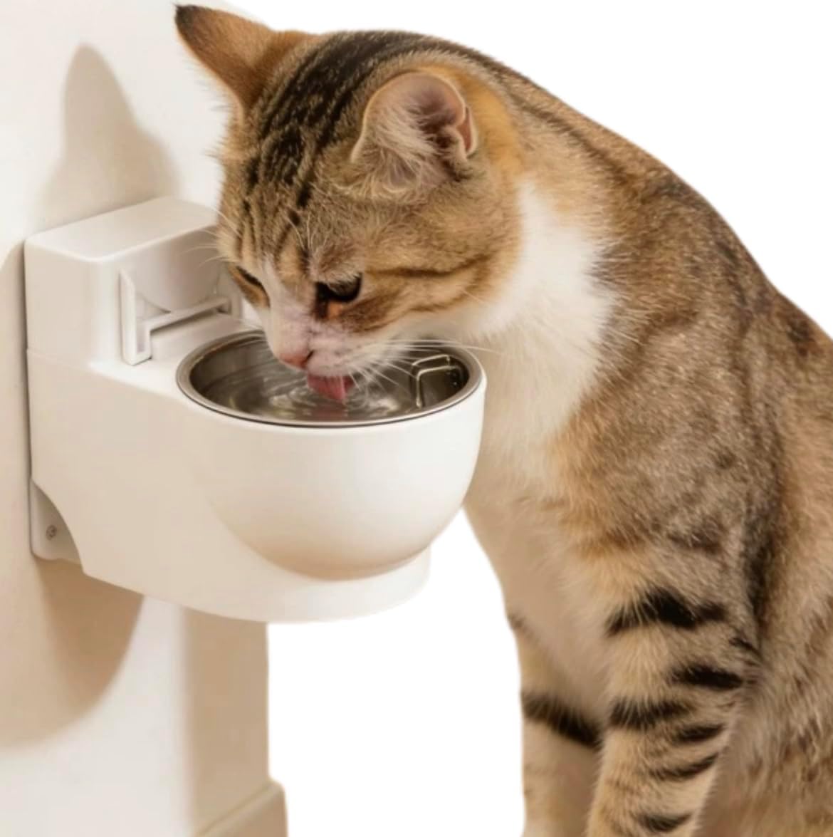 Toilet Water Bowl for Cat,Toilet Shaped Pet Water Dispenser for Cat Dog, Small Funny Bowl for Dogs and Cats Hilarious Gravity Pet Fountain, for Your Cat Drink More Water (White)