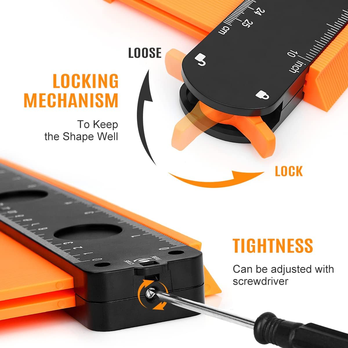 dodowin Contour Gauge Tool, Gifts for Him Men Adults Birthday Dad Husband, Super Gauge Shape Outline Tool for Woodworking, Flooring Measure Tools, Anniversary/Boyfriend Gifts