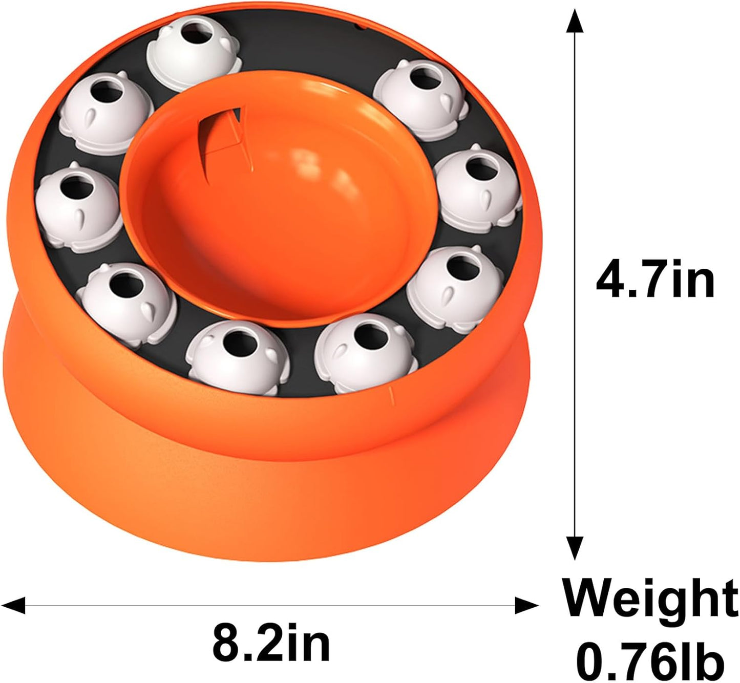 Interactive Cat Puzzle Feeder Bowl – Slow Feed Toy for Cats – Healthy Eating – BPA-Free, Easy to Clean, Anti-Slip Base (Orange)