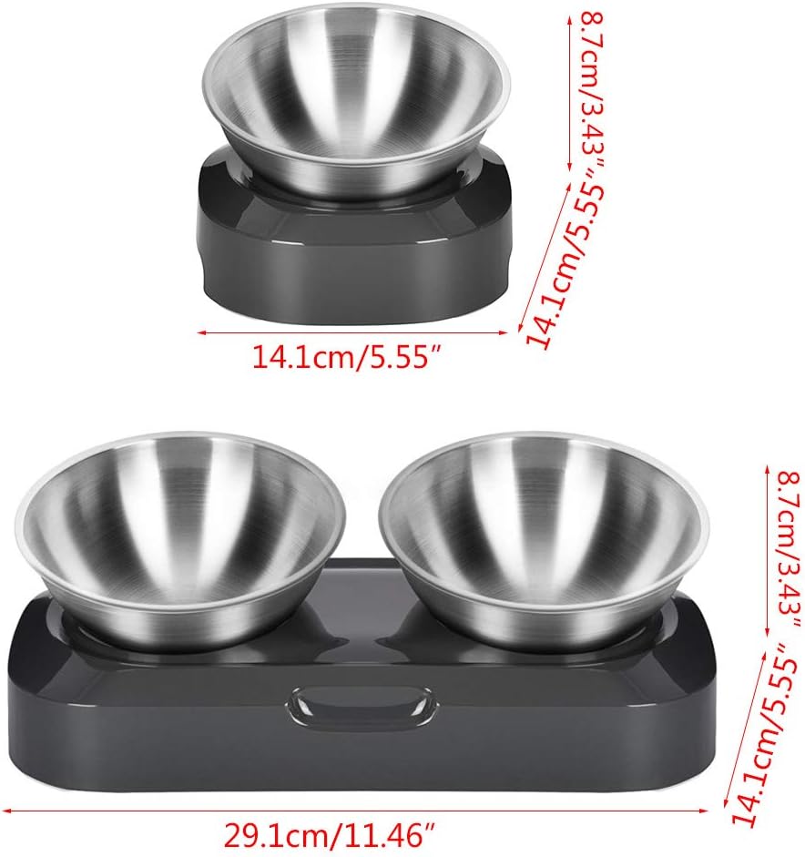 Dog Cat Bowls with Raised Stand Pet Food Water Feeder 15° Tilted Platform Non-slip Puppy Kitten Drinking Dispenser pet rubber dog toy dog fetching toy interactive outdoor dog flight flying saucer 18