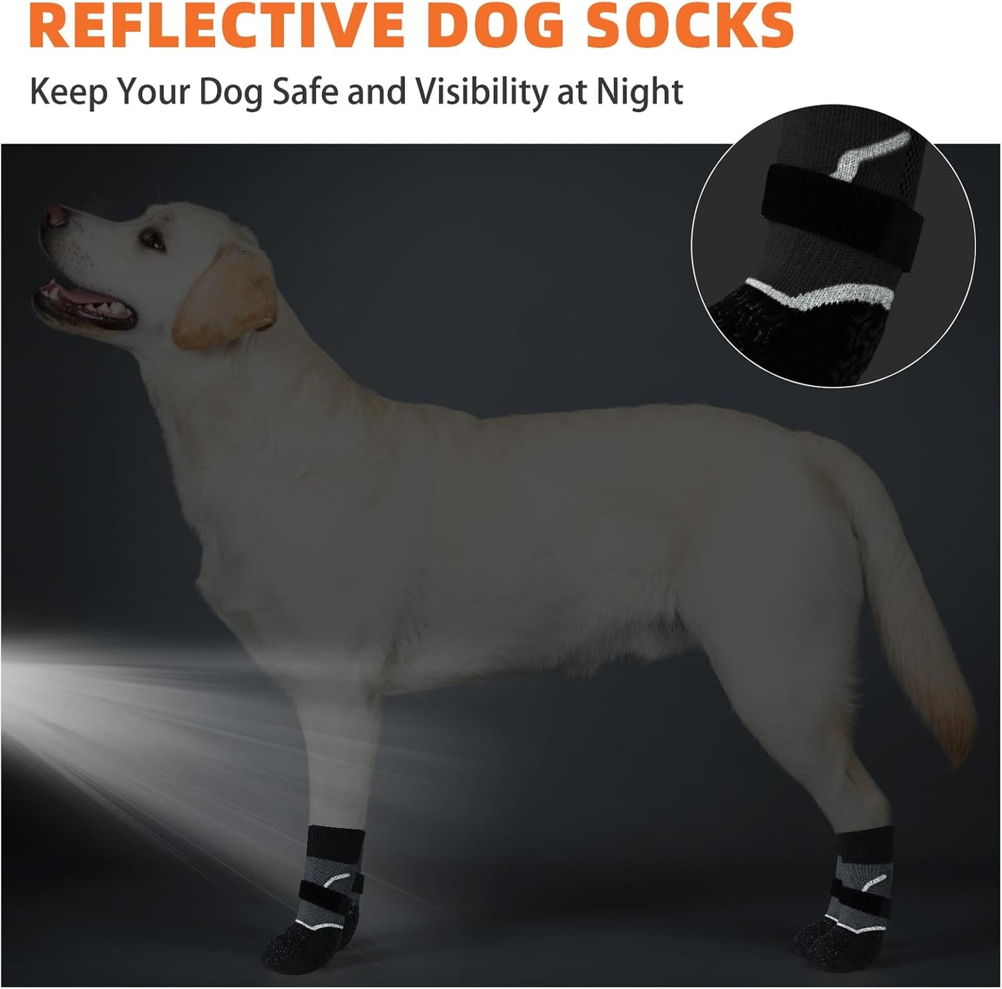 Dog Socks to Prevent Licking Paws,Grippy Socks for Senior Dog,Winter Dog Booties for Small Medium Large Dogs Paw Protector with Grips for Hardwood Floor,Non Slip Socks for Hot/Cold Pavement
