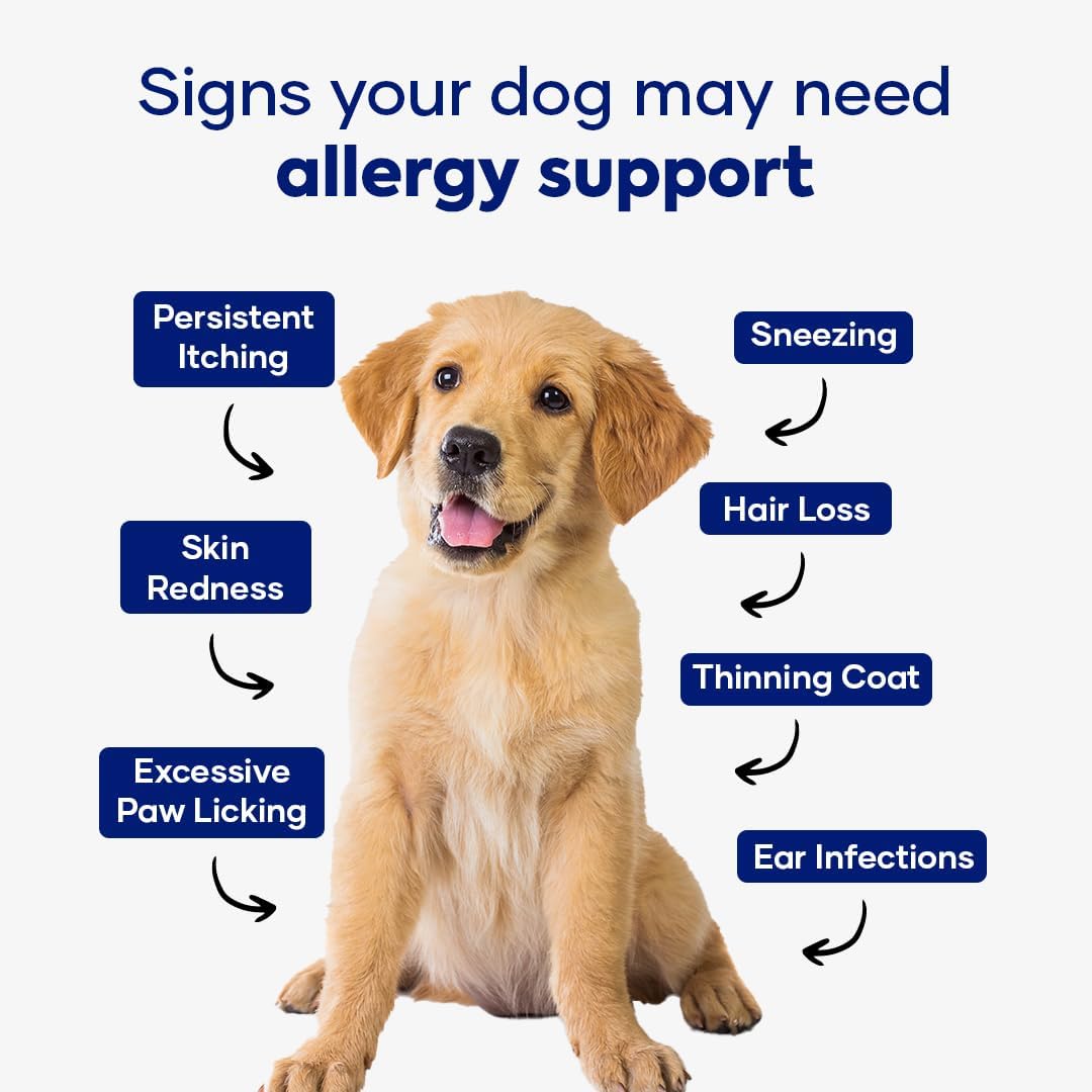 Allergy & Immune Support Chews for Dogs – Powered by Astragalus Root & Flaxseed C3 – Promotes Seasonal Allergy Relief, Gut & Digestive Health – Soft Chews