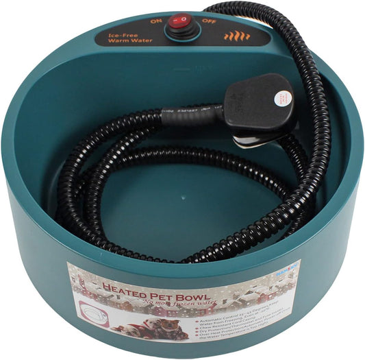 Heated Dog Water Bowl Outside in Winter, Automatic Sturdy Heating Thermal-Bowl for Large, Medium, Small Dogs, Cats, Rabbits and Small Animals