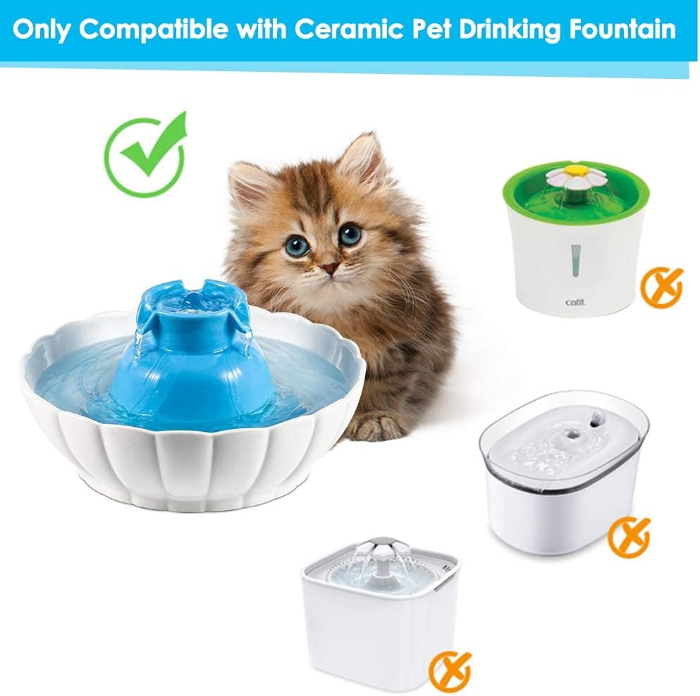 eecoo Ceramic Filter Cat Water Fountain Replacement,Premium Carbon Filter Foam Filter Dog Pet Water Fountain Filter Cat Water Dispenser,4pcs