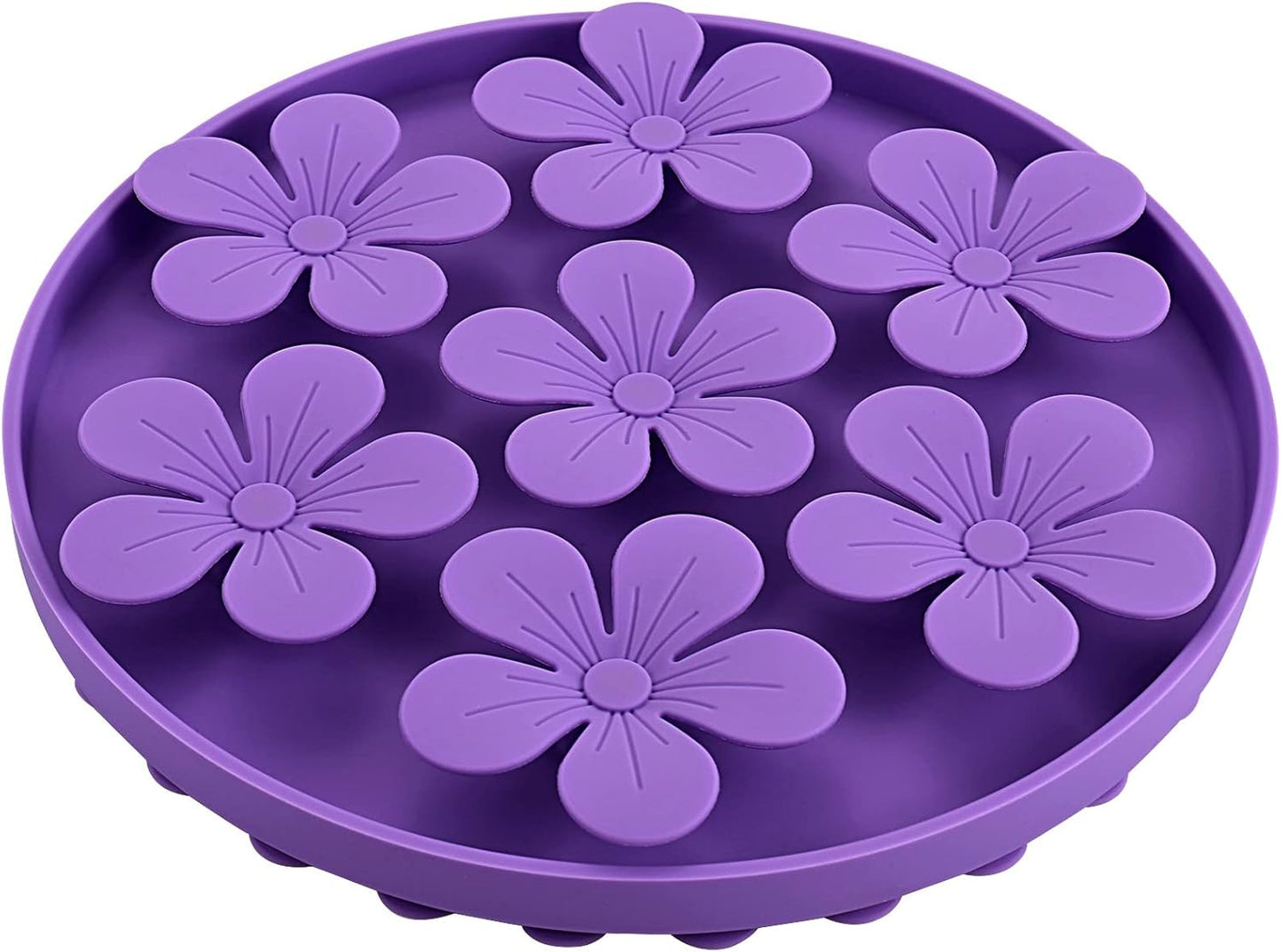 Slow Feeder,Cat Help Slow Down Eating Speed Cut Flower Silicone Rubber Cute Slow Feeder for Puppy/Cat/Dog