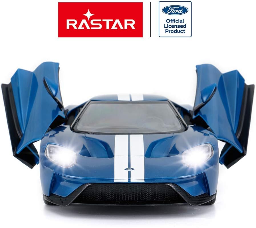 RASTAR RC Car | 1/14 Ford GT Remote Control RC Race Toy Car for Kids, Open Doors by Manual, Blue (2.4GHz)