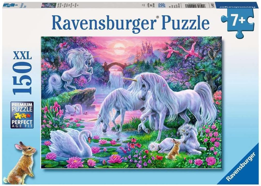 Ravensburger Unicorns in Sunset Glow - 150 Piece Jigsaw Puzzle for Kids | Unique Piece Design | Enhances Creativity | Perfect for Family Bonding | Fun and Educational Toy