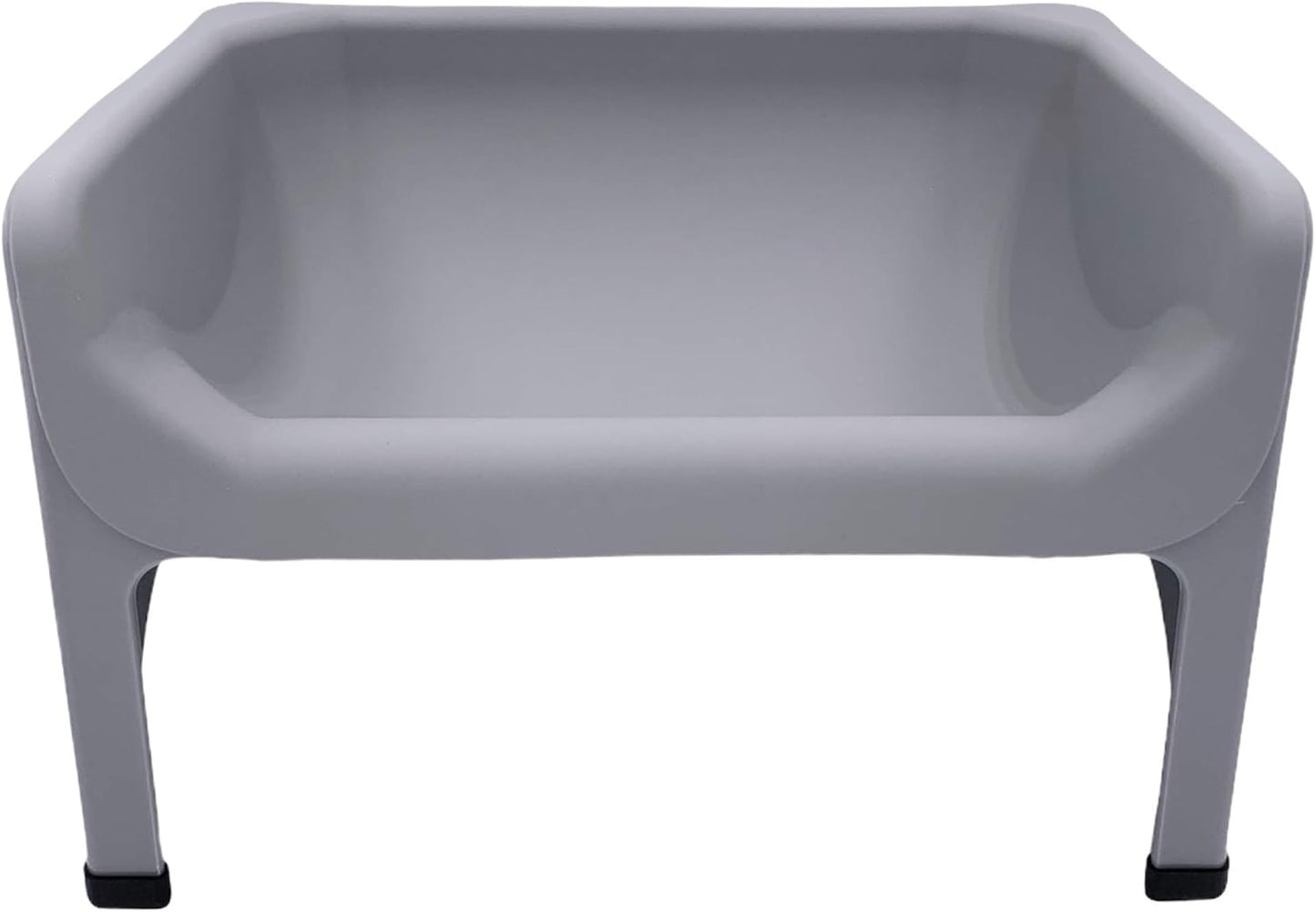 The Fluff Trough Set Elevated Dog Bowl Feeder for Healthy Posture & Digestion, Minimizes Neck Strain, Ideal Flat-Faced Pets, Vet Recommended, Dishwasher Safe, Gray, X-Large (Pack of 1)
