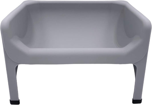 The Fluff Trough Set Elevated Dog Bowl Feeder for Healthy Posture & Digestion, Minimizes Neck Strain, Ideal Flat-Faced Pets, Vet Recommended, Dishwasher Safe, Gray, X-Large (Pack of 1)