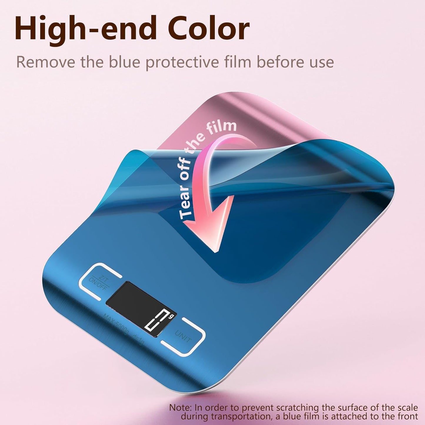 Food Scale, Digital Kitchen Scale 22lb/10kg Capacity, 6 Units with Tare Function Food Scale for Cooking, Baking, and Meal Prep Rose Gold