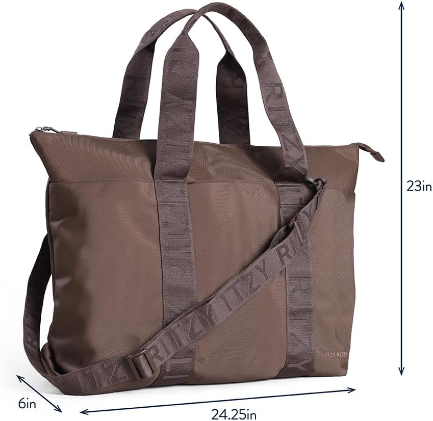 Itzy Ritzy Diaper Bag Tote – Lightweight Weekender with 10 Pockets, Removable Strap, Stroller & Trolley Use