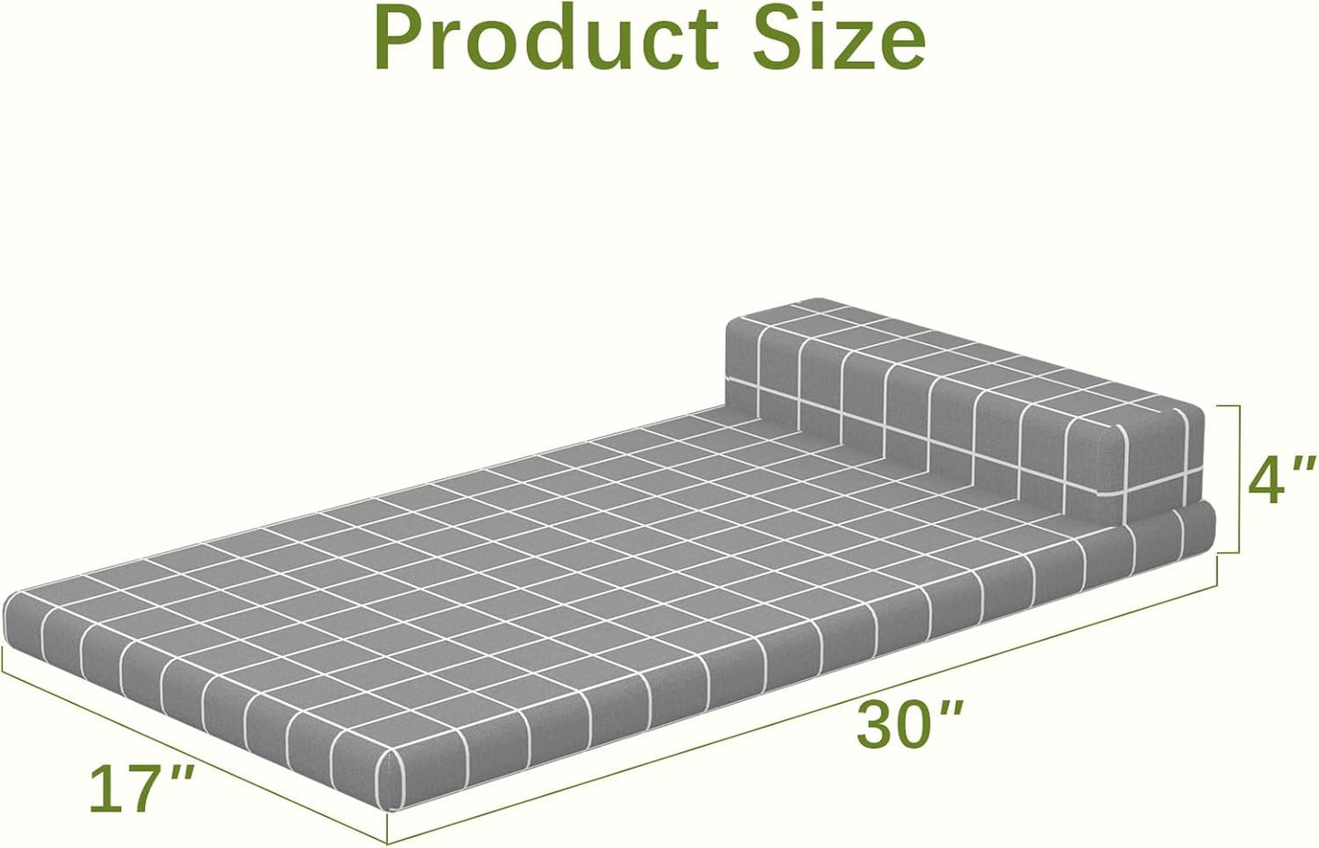 Orthopedic Dog Bed Mat Sponge-Filled with Pillow, Machine Washable with Removable Cover, Breathable Soft Fabric, Durable for Crate Training, Couch Lounging & Travel