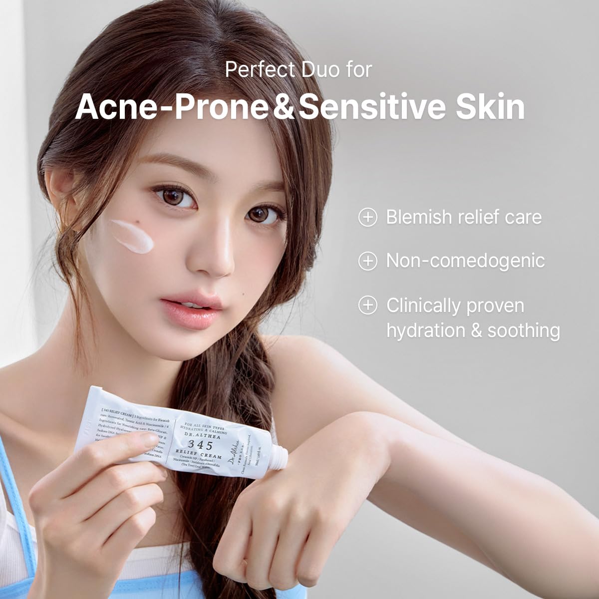 Dr.Althea 345 Relief Cream & Mist Duo | Soothing Recovery & Moisture for Sensitive Skin | Korean Vegan Skin Care Set for All Skin Types