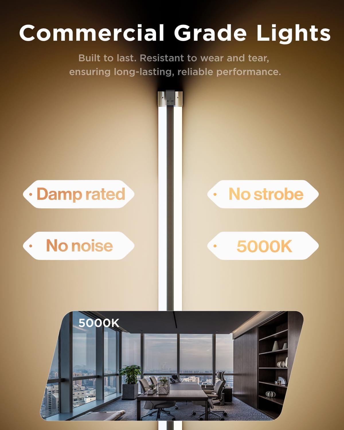 Sunco 10 Pack LED Shop Lights for Workshop 4FT, Linkable Garage Lighting, 4500 LM, 40W (150W Equivalent), 5000K Daylight, Surface + Suspension Mount, 48 Inch Integrated Fixture, White