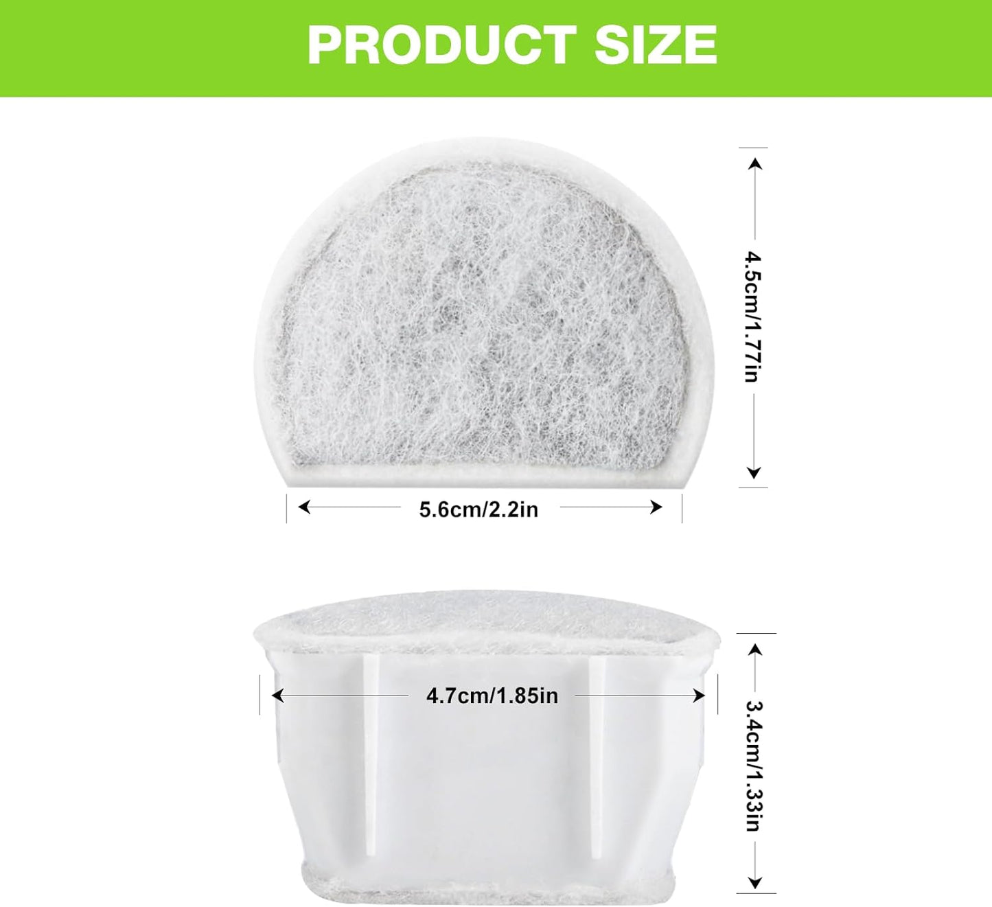 15 Count Replacement Carbon Filters Compatible with PetSafe Drinkwell Filters, Pet Water Fountain Replacement Cartridges for Dog and Cat Fountain.