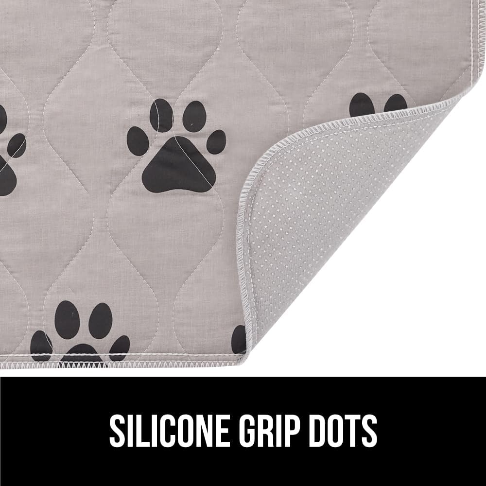GORILLA GRIP Washable Puppy Pads, 22x22, Slip Resistant Dog Crate Mat, Waterproof Cloth Pee Pad for Training Puppies in Playpen, Reusable Pet Incontinence Blanket, Protects Sofa, Furniture, Floors