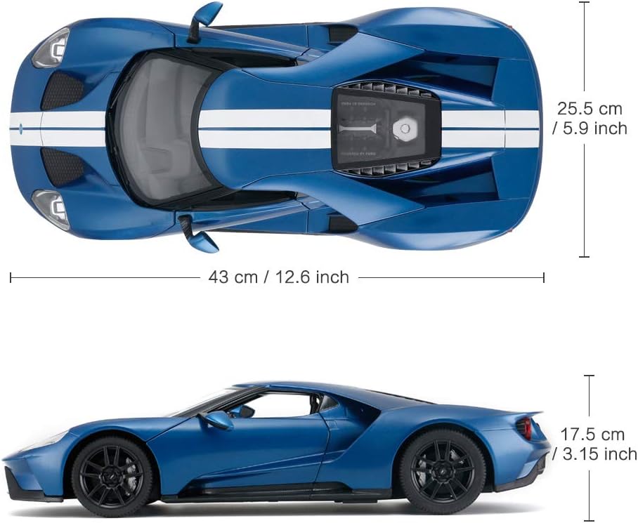 RASTAR RC Car | 1/14 Ford GT Remote Control RC Race Toy Car for Kids, Open Doors by Manual, Blue (2.4GHz)
