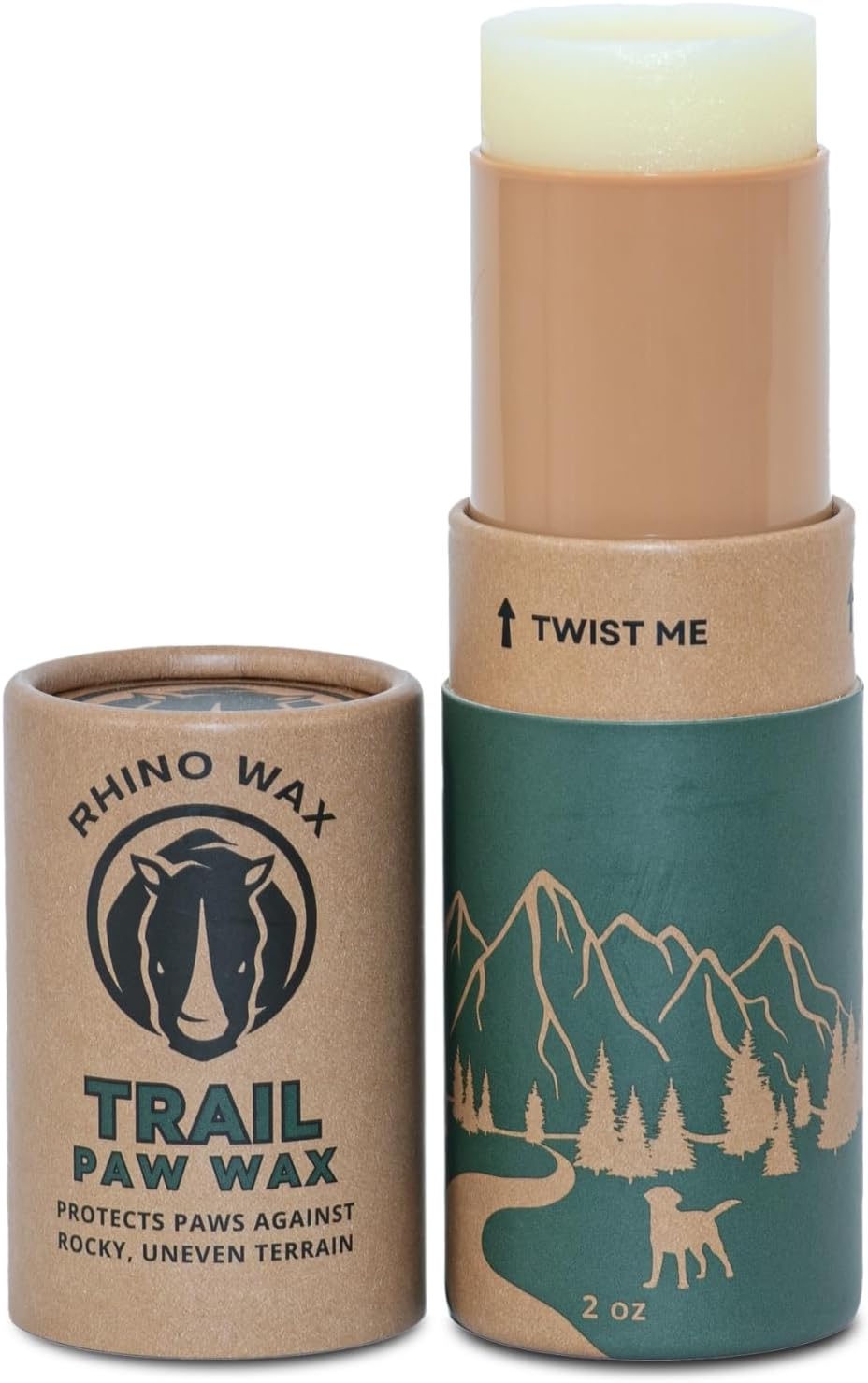 Dog Paw Trail Wax 2oz - Use Before Taking Dogs on a Hike - Balm Helps Protect Against Rocks, Uneven Terrain, Thorns, Glass - Moisturizes and Improves Elasticity - Lick-Safe - Made in USA