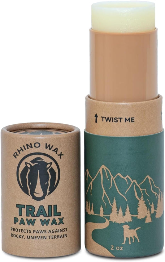 Dog Paw Trail Wax 2oz - Use Before Taking Dogs on a Hike - Balm Helps Protect Against Rocks, Uneven Terrain, Thorns, Glass - Moisturizes and Improves Elasticity - Lick-Safe - Made in USA