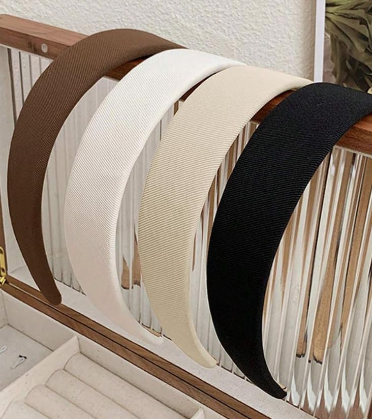 Huachi Headbands for Women Non Slip Trendy Headbands for Women’s Hair 1 inch Wide Cute Headband for Girls, Fall Head Bands Elastic Hair Bands for Womens Fashion Accessories for Women 4PCS