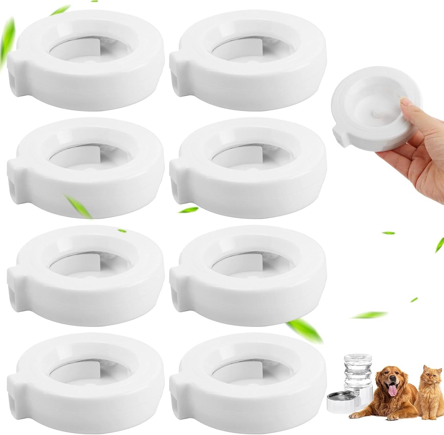 8 Packs Replacement Filters for 3.6L/4.6L/6L/8L Pet Water Dispenser, Automatic Pets Waterer Replacement' Filters, Pet Water Fountain Filter Replacement(White)