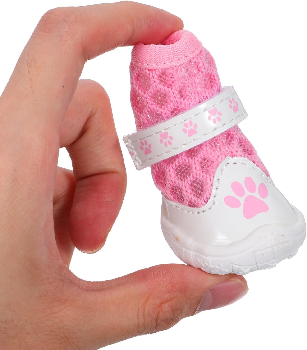 PRETYZOOM Dog Shoes Mesh Breathable Protective Booties for Small Dogs, Non-Slip Lightweight Paw Covers for Outdoor Walking, Hot Pavement and Hardwood Floor, Pink Size 2