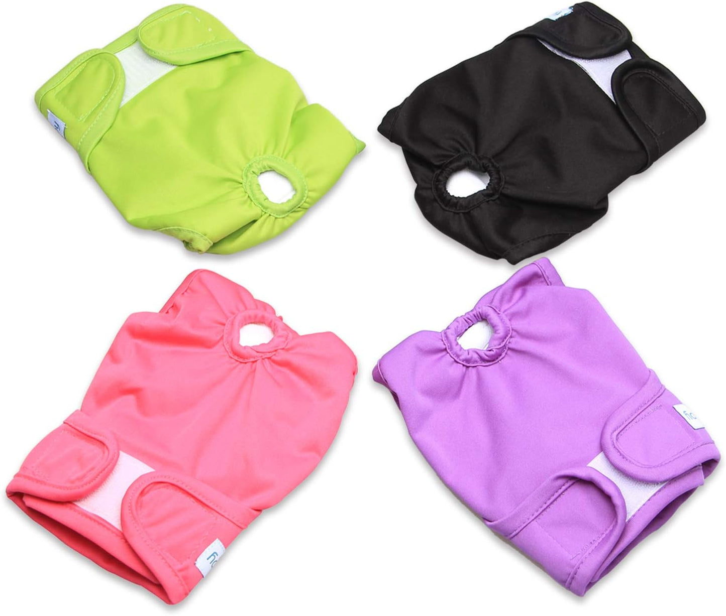 Teamoy 4pcs Washable Female Dog Diapers, Reusable Doggie Diaper Wraps for Female Dogs, Super-Absorbent and Comfortable, Large