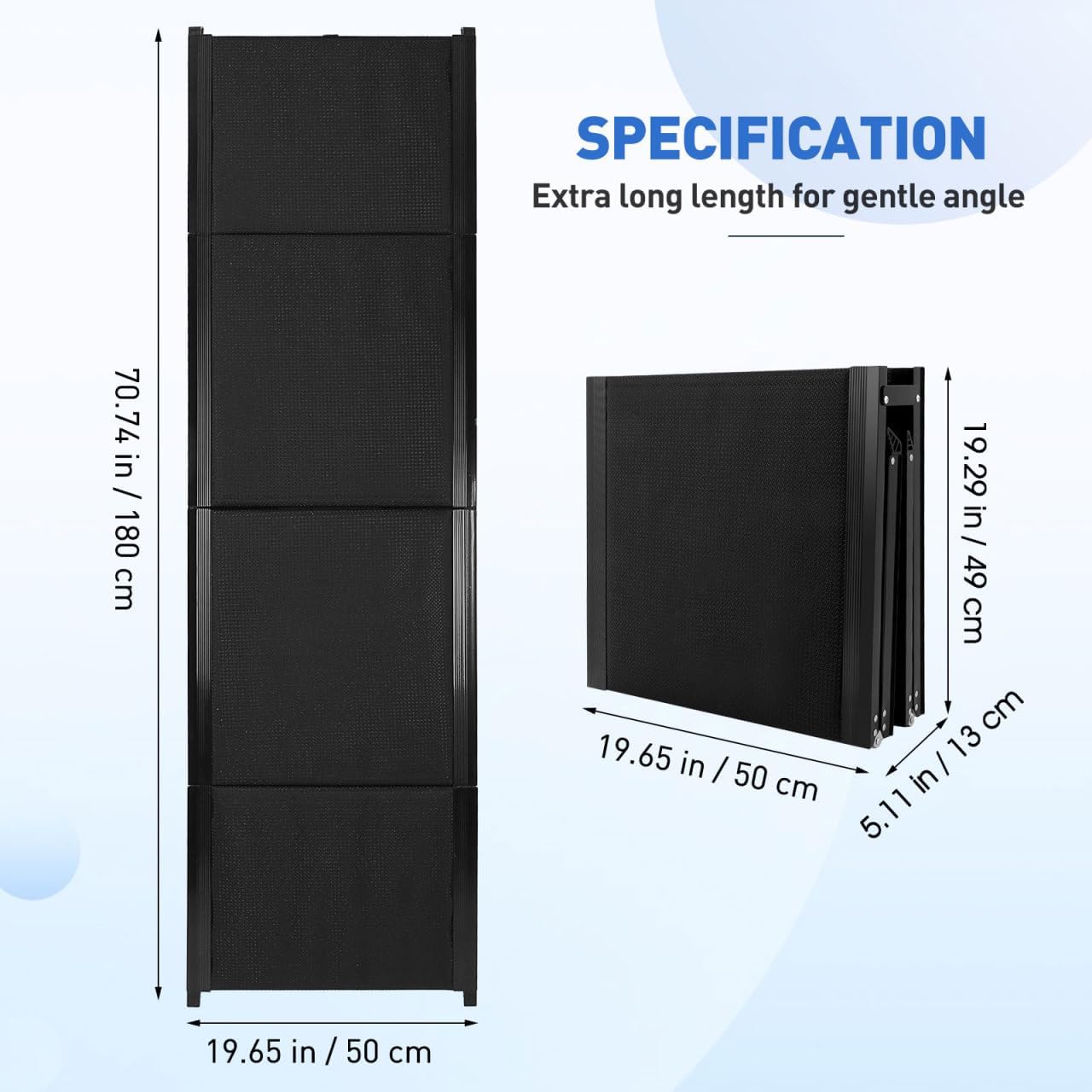 71''x 20'' Dog Ramp for Car, Foliding Dog Ramp with Non-Slip Rug Surface, Extra Wide Long Pet Stairs Supports Up to 300 LBS, Slow Slope Dogs Stairs for SUV, Truck, Large & Senior Pets