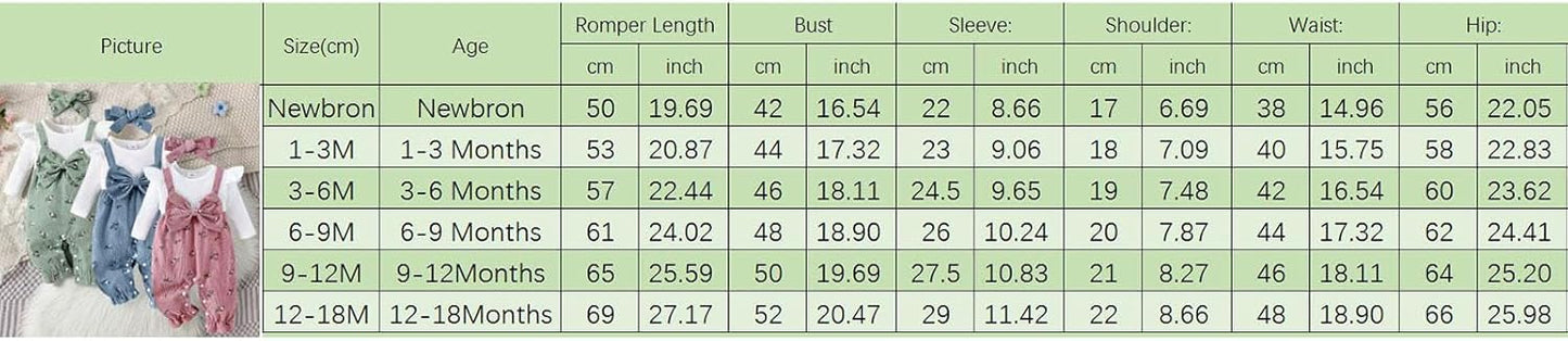 YINGISFITM Newborn Baby Girl Clothes Long Sleeve Romper One Piece Jumpsuit Fall Winter Infant Outfits 0 3 6 9 12 18 Months