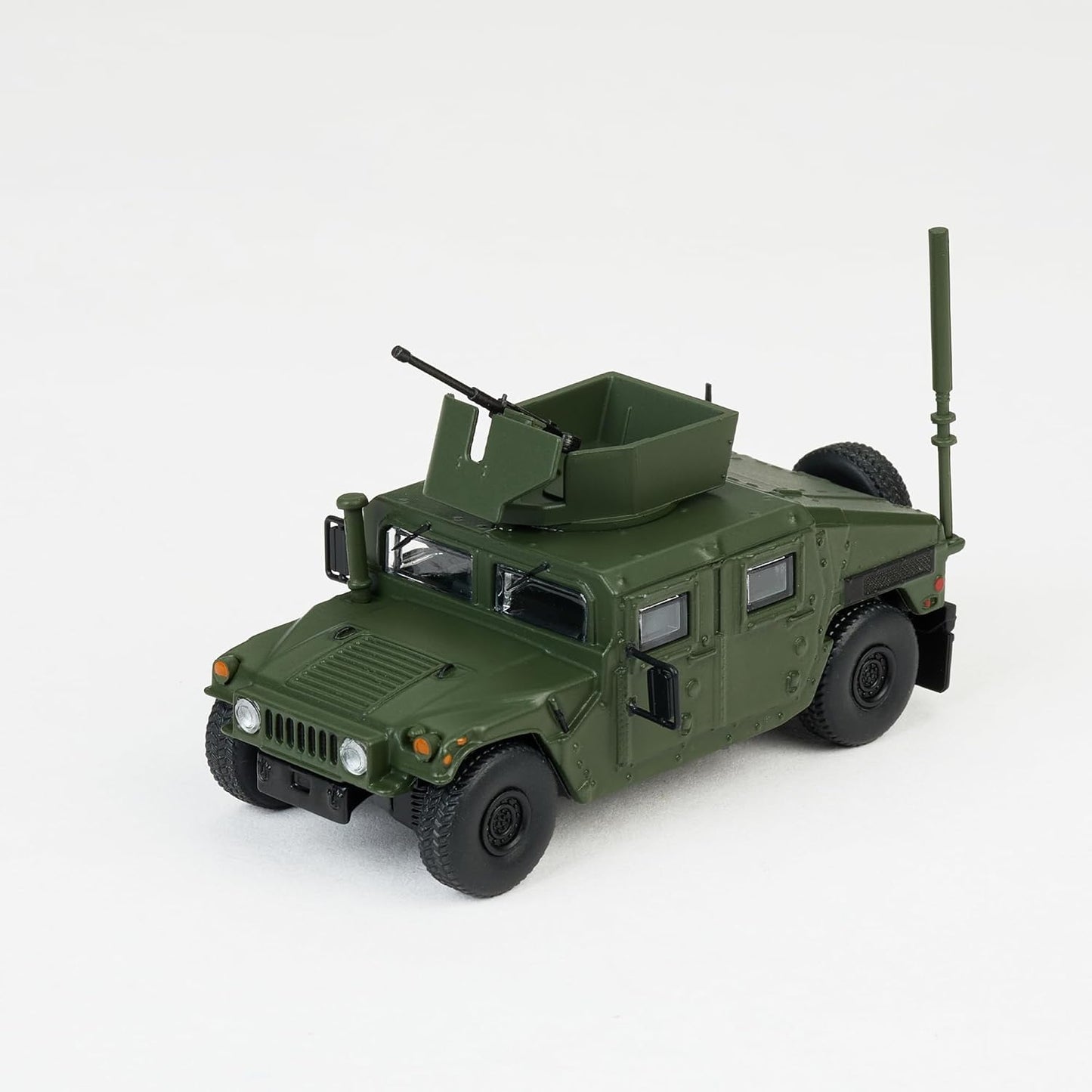 MASSDI 1/64 Diecast Car Model Toy - TJ1000 M1151 Enhanced Weapon Transport Vehicle Military Green - Authentic Vehicle Building Kit Replica Classic Car Age 15 and Above
