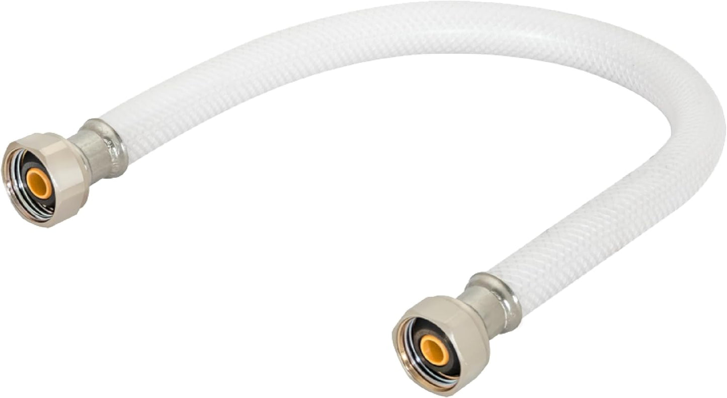 Eastman 16 Inch FIP Flexible Faucet Connector, 1/2 x 1/2 In. FIP, Reinforced PVC Supply Line with Nickel-Plated Brass Nuts, 48901