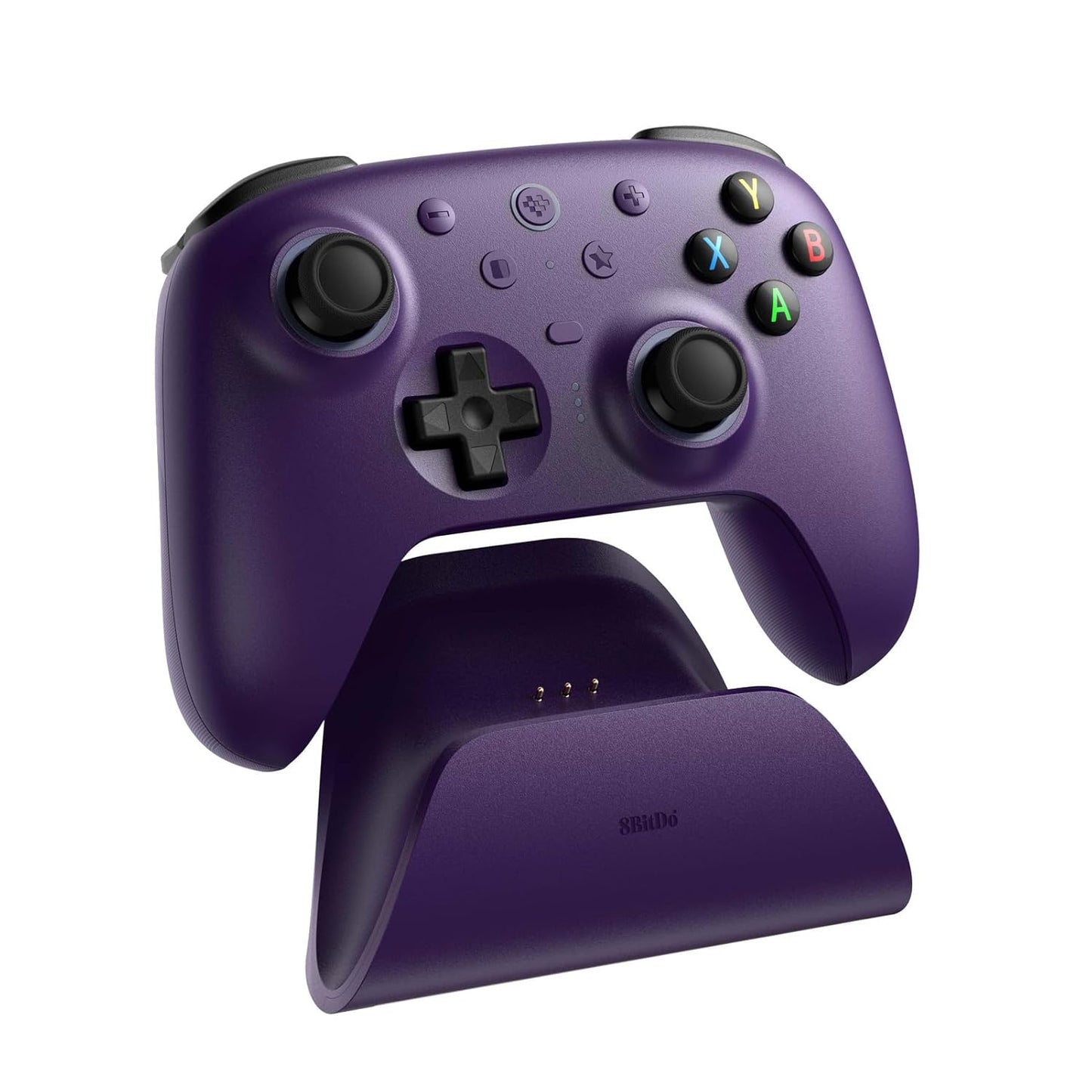 8BitDo Ultimate 2 Wireless Controller for Windows PC, Apple, Steam & Android, Gaming Controller with TMR Joysticks, Hall/Tactile Triggers, Motion Control, RGB Fire Ring, 1000Hz Polling Rate, Purple