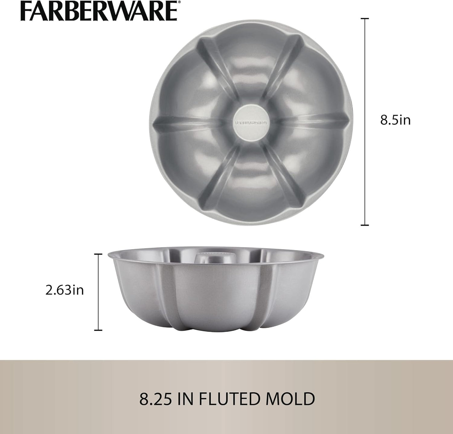 Farberware Specialty Bakeware Nonstick Baking Set for Pressure Cooker or in The Oven, 4 Piece, Gray
