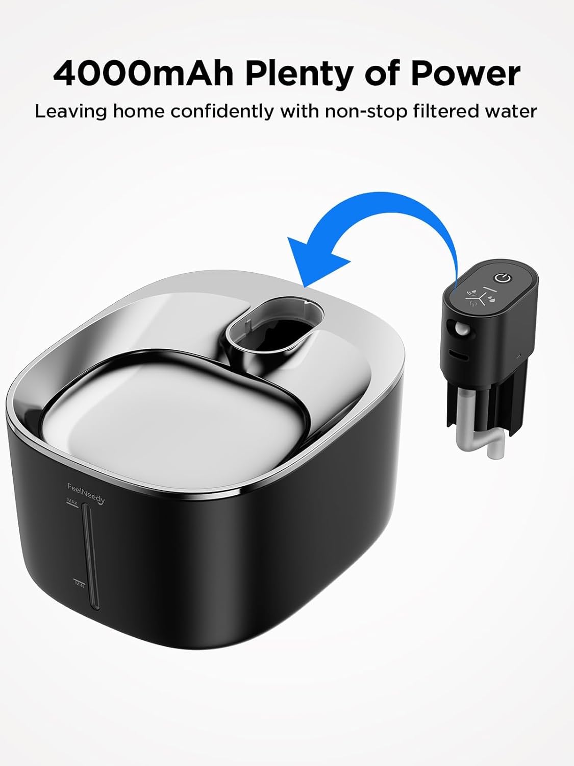 FEELNEEDY Replacement Controller Compatible for Wireless & Battery Operated 4L/135fl oz Cat Water Fountain (YPD-C004P,YPD-C004S)