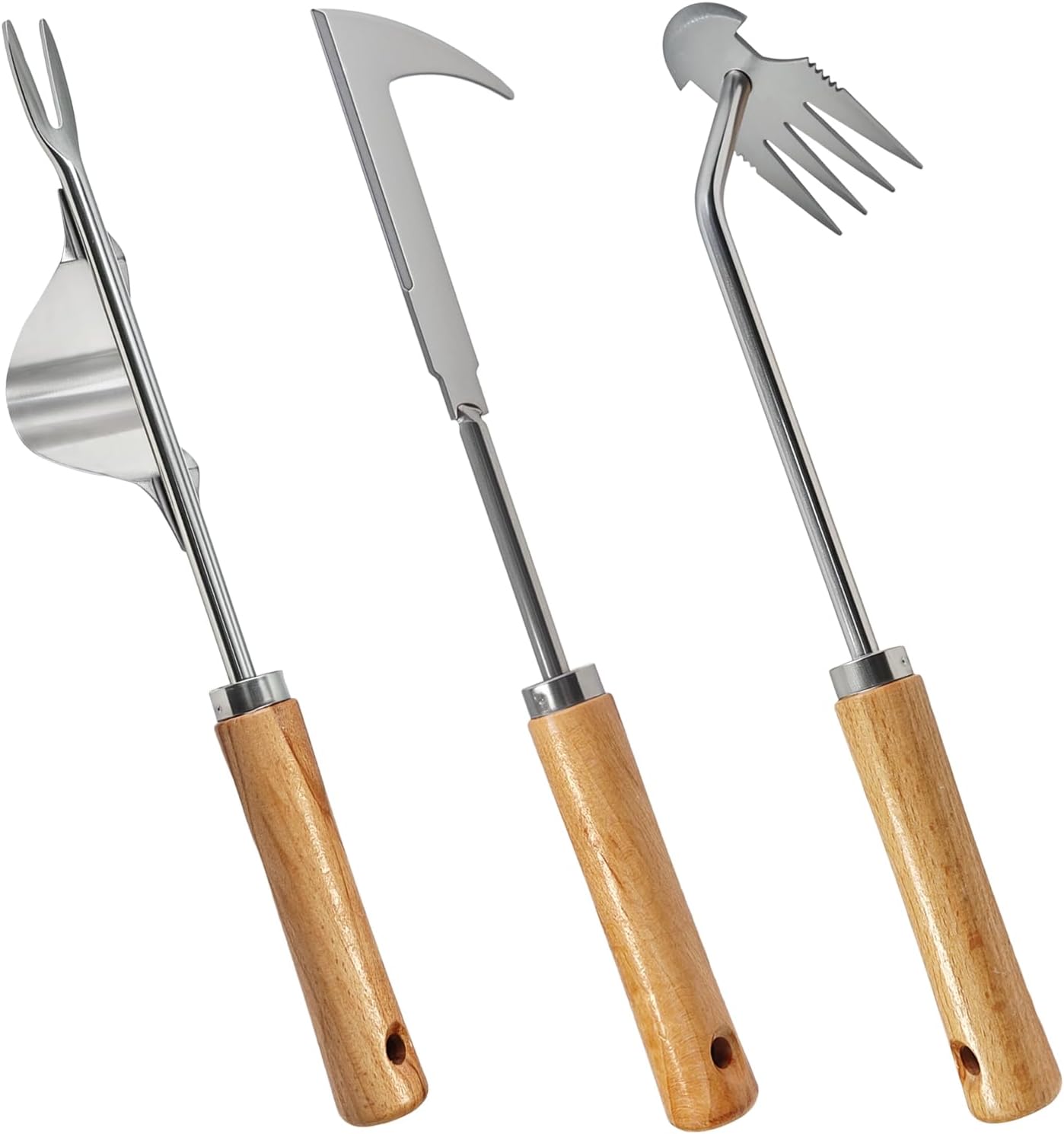 3 Pack Hand Weeder Tool, Manual Weeding Trowel, Crevice Weeder, Stainless Steel Crack Digger, Paver Moss Removal, L-Shaped Gardening Crack Sickle for Lawn Edging and Driveway Maintenance