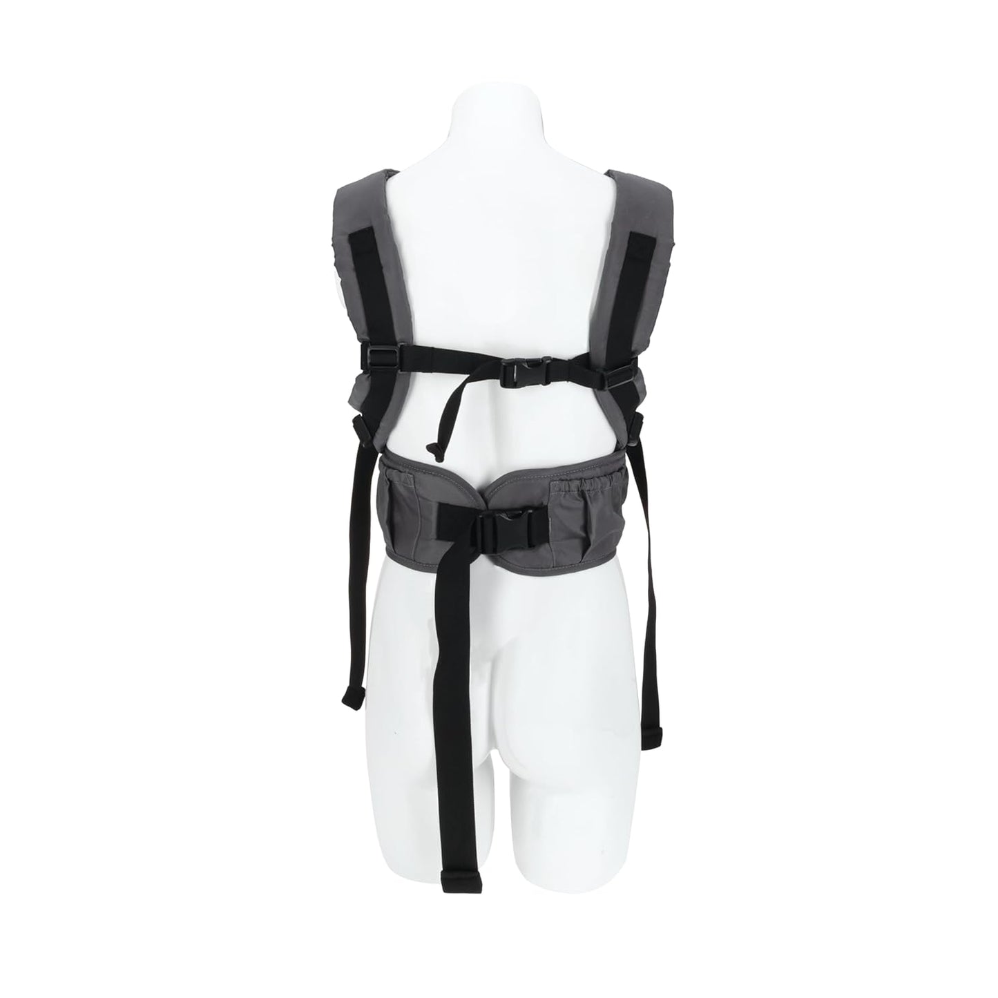Nuby Deluxe Baby Carrier: Newborn to Toddler with Lumbar Support for 7.7-32.8 lb. (3.5-14.9 kg) | Lightweight Breathable Mesh Fabric | Bonus Teether | Removeable Baby Drool Bib | Color: Grey