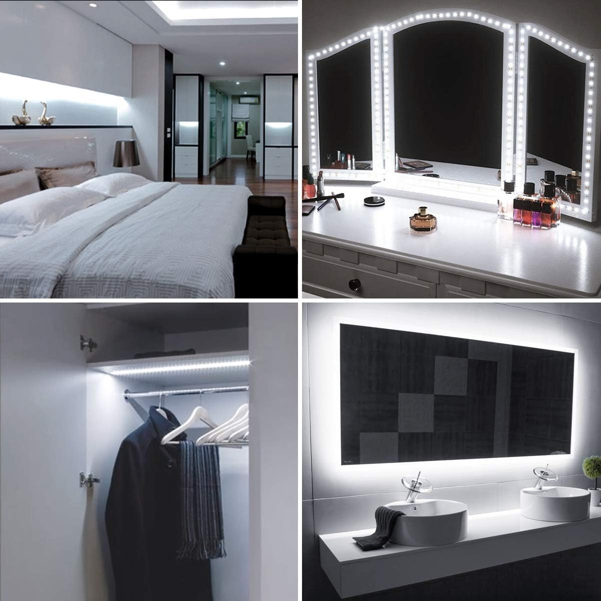 Lepro LED Strip Light, 32.8Ft Dimmable Vanity Lights, 6000K Super Bright LED Tape Lights, 600 LEDs SMD 2835, Strong 3M Adhesive, Suitable for Home, Kitchen, Under Cabinet, Bedroom, Daylight White