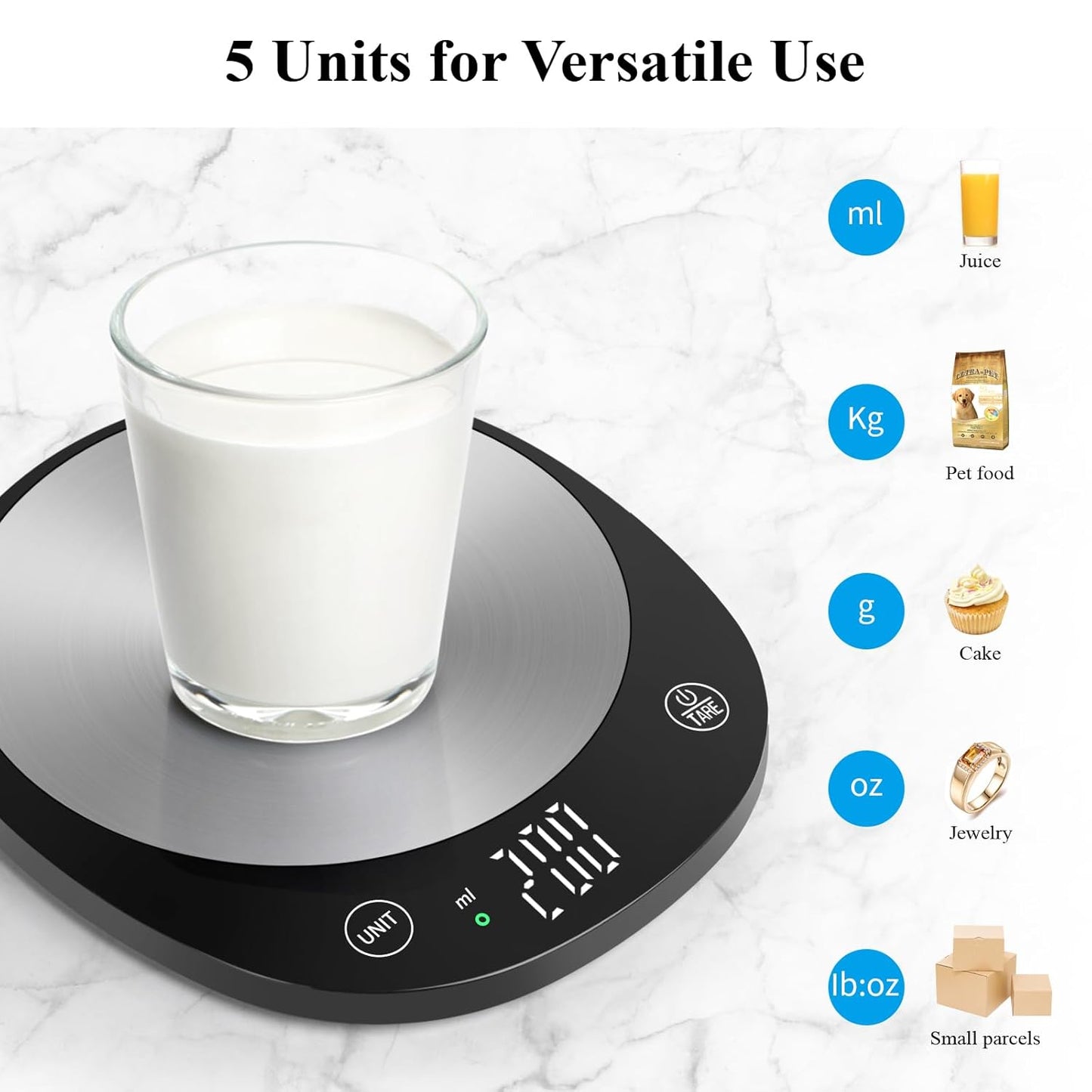 Homebuds 22lb Digital Food Scale Grams and Ounces in 1g, High Precision Assured by Kitchen Scale Professional Factory Since 2001, Gram Scale for Cooking and Baking, LED, 3*AAA Included, Black