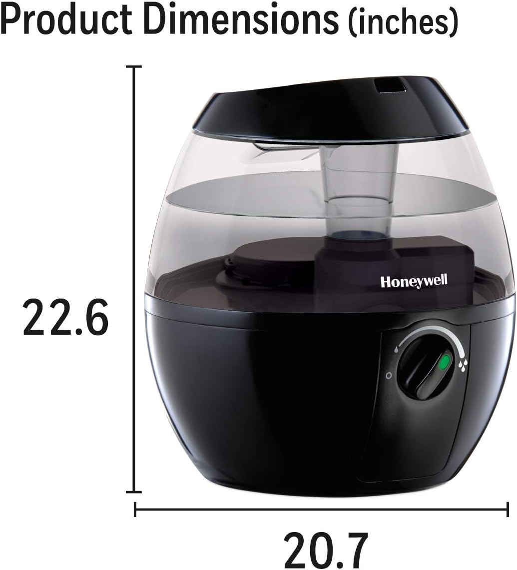 Honeywell HUL520B Mistmate Cool Mist Humidifier Black With Easy Fill Tank & Auto Shut-Off, For Small Room, Bedroom, Baby Room, Office