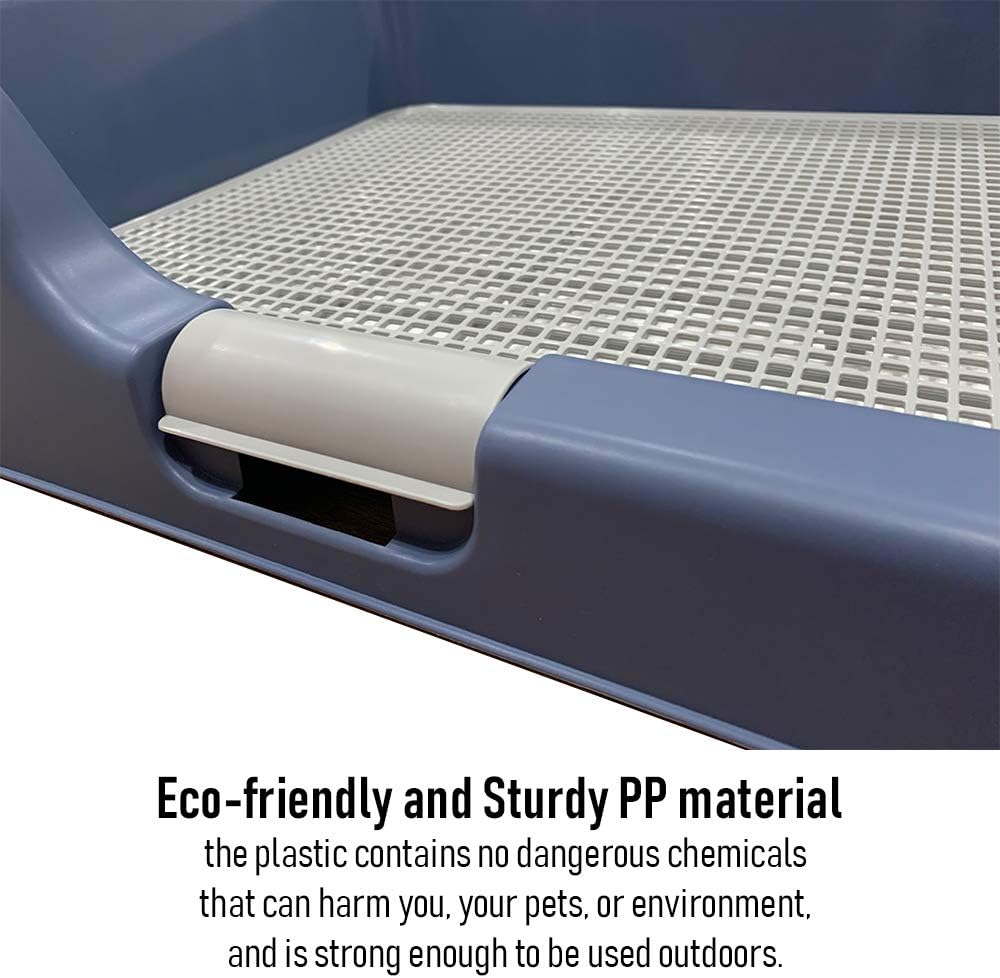 PS KOREA] Indoor Dog Potty Tray - with Protection Wall Every Side for No Leak, Spill, Accident - Keep Paws Dry and Floors Clean (Wine)