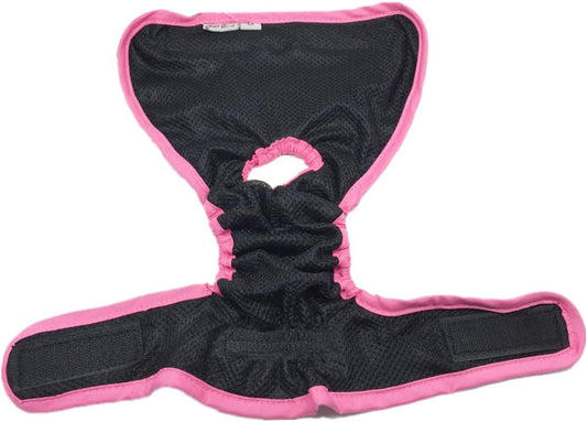 Milisten Washable Female Dog Diapers Adjustable Size Cotton Sanitary Pants for Dogs in Heat Reusable Black Menstrual Underwear Fastener Closure for Small Medium and Large Breeds